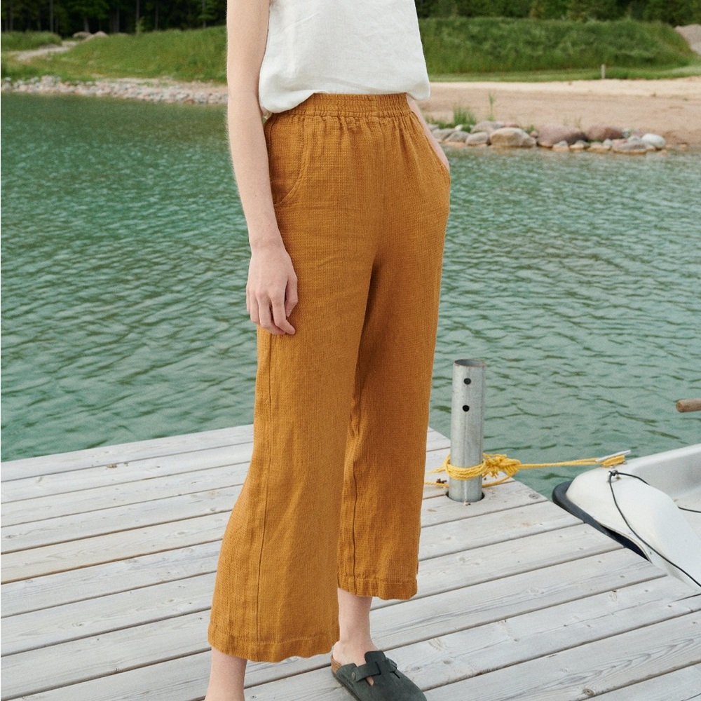 Linenfox Ocean Pant Waffle Camel S